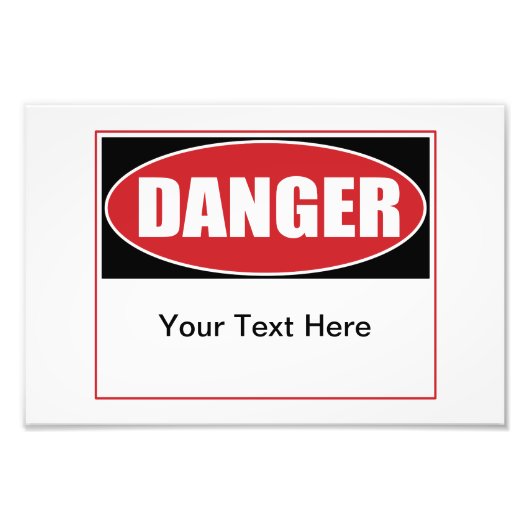カスタマイズ可能な危険標識 フォトプリント            (正面)