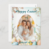 カスタマイズ可能な🐇卵スクワイサイト復活祭の喜び シーズンポストカード (正面/裏面)