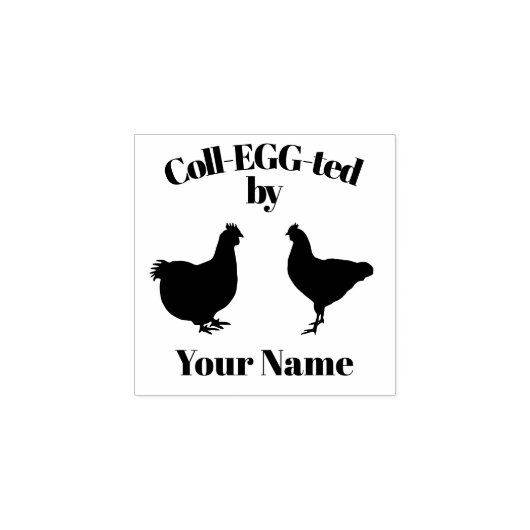カスタマイズ可能な卵スタンプ2羽の鶏 ラバースタンプ (インプリント)