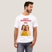 カスタマイズ可能な友情の日デザイン - 写真と名前を追加 Tシャツ (正面フル)
