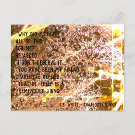 カスタマイズ可能な友情引用文 – シャーロットのくもの巣 ポストカード