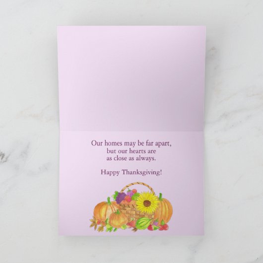 カスタマイズ可能な収穫感謝祭 カード (内部)