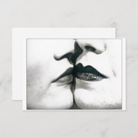 カスタマイズ可能な口紅レズビアンキスTシャツ サンキューカード (正面/裏面)