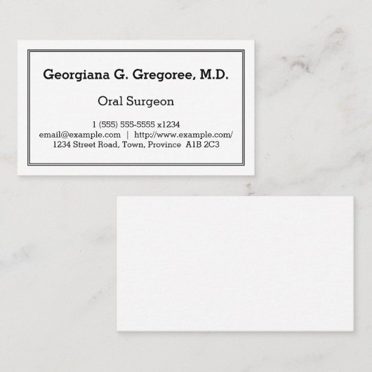カスタマイズ可能な口頭外科医の名刺 名刺 (正面/裏面)