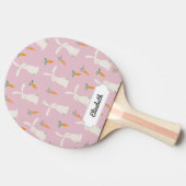 カスタマイズ可能な可愛いウサギのニンジン模様 卓球ラケット (横)