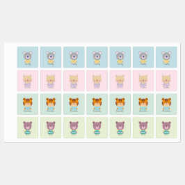 カスタマイズ可能な可愛いコアラ熊，ネコ，クマ，タイガー ラベル