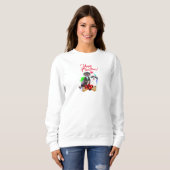 カスタマイズ可能な可愛いシーズー(犬)Tzu犬ヤッピーのクリスマス スウェットシャツ (正面フル)