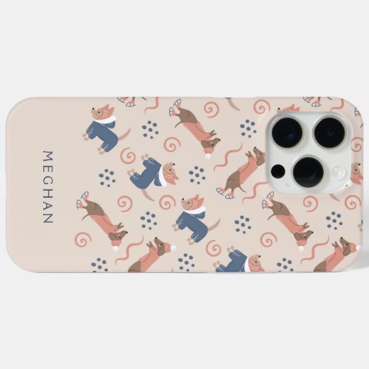 カスタマイズ可能な可愛いダシュント&テリア Case-Mate iPhoneケース (裏面 (横))