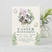 カスタマイズ可能な可愛いダルマティアンイースター 招待状 (スタンド正面)