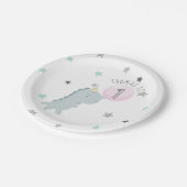 カスタマイズ可能な可愛い恐竜誕生日 ペーパープレート (アングル)