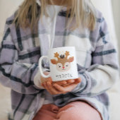 カスタマイズ可能な可愛い鹿パーソナライズされたのクリスマスマグ ツートーンマグカップ