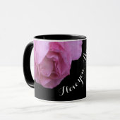 カスタマイズ可能な名かわいらし前Amy pink rosesあなたを愛する マグカップ (正面左)