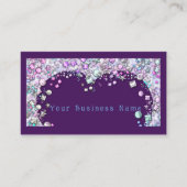 カスタマイズ可能な名刺の紫色の宝石ハート 名刺 (正面)