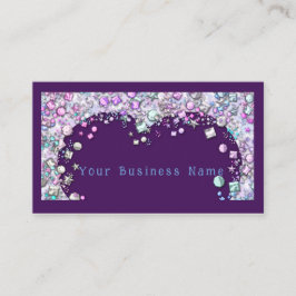 カスタマイズ可能な名刺の紫色の宝石ハート 名刺