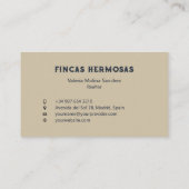 カスタマイズ可能な名刺(スペインのスタイル) 名刺 (裏面)