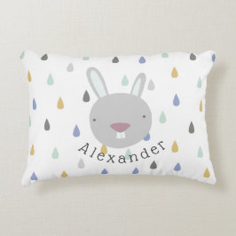 カスタマイズ可能な名前かわいいウサギ アクセントクッション