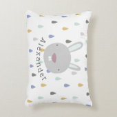 カスタマイズ可能な名前かわいいウサギ アクセントクッション (正面(垂直))