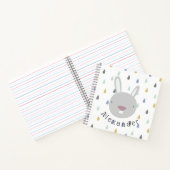 カスタマイズ可能な名前かわいいウサギ ノートブック (内部)