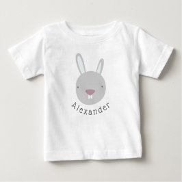 カスタマイズ可能な名前かわいいウサギ ベビーTシャツ