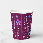 カスタマイズ可能な名前かわいいガーリーハッピーバースデー 紙コップ (右)