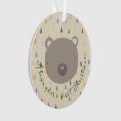 カスタマイズ可能な名前かわいいクマのクリスマス オーナメント (正面)