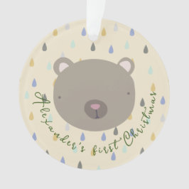 カスタマイズ可能な名前かわいいクマのクリスマス オーナメント