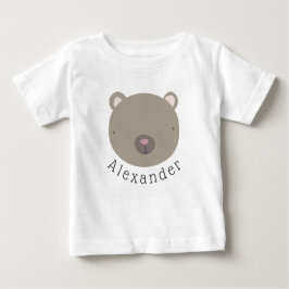 カスタマイズ可能な名前かわいいクマベビーTシャツ ベビーTシャツ