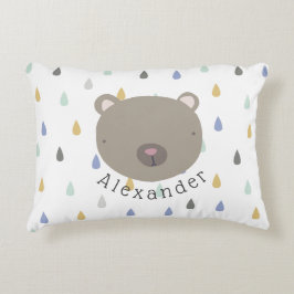 カスタマイズ可能な名前かわいいクマ アクセントクッション