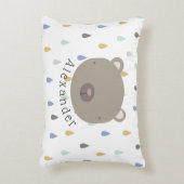 カスタマイズ可能な名前かわいいクマ アクセントクッション (正面(垂直))