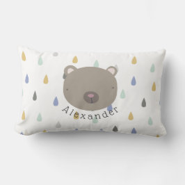 カスタマイズ可能な名前かわいいクマ ランバークッション