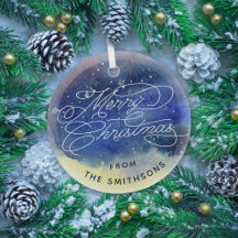 カスタマイズ可能な名前かわいいネイビーブルーメリークリスマス