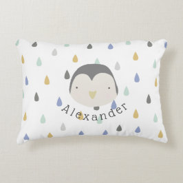 カスタマイズ可能な名前かわいいペンギン アクセントクッション