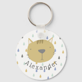 カスタマイズ可能な名前かわいい猫 キーホルダー