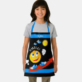 カスタマイズ可能な名前かわいい笑顔の絵文字チャイルド エプロン (インサイチュ)