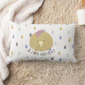 カスタマイズ可能な名前かわいい雛 ランバークッション (ブランケット)