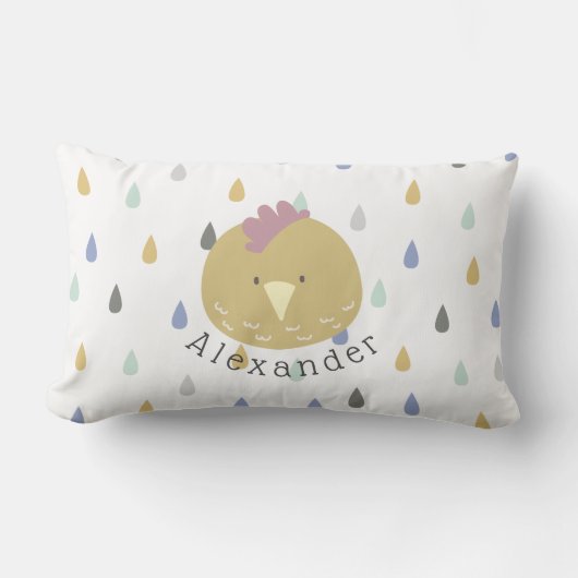 カスタマイズ可能な名前かわいい雛 ランバークッション (正面)