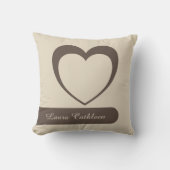 カスタマイズ可能な名前とハートストライプのパターン枕 クッション (正面)