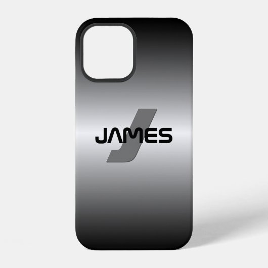 カスタマイズ可能な名前とモノグラム iPhoneケース (裏面)