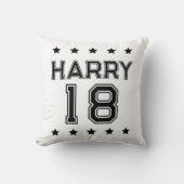 カスタマイズ可能な名前と番号の装飾用クッション – 個人 クッション (正面)