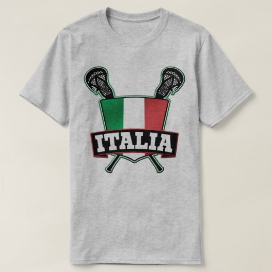 カスタマイズ可能な名前と番号イタリアラクロスTシャツ Tシャツ (デザイン正面)