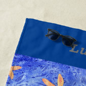 カスタマイズ可能な名前のヒトデおよび水効果 ビーチタオル (インサイチュ)