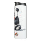 カスタマイズ可能な名前の可愛いパンダホールディングハート タンブラー (回転右)