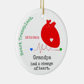 カスタマイズ可能な名前の変更ハート移植ラウンド セラミックオーナメント (右)
