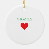 カスタマイズ可能な名前の変更ハート移植ラウンド セラミックオーナメント (裏面)