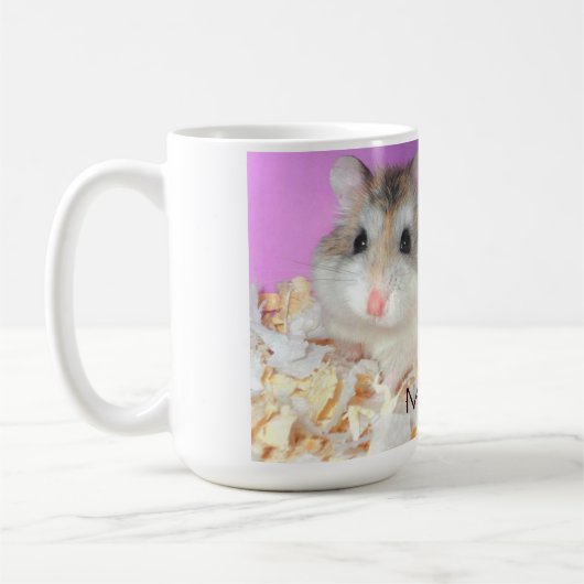 カスタマイズ可能な名前の愛マグのかわいいハムスター コーヒーマグカップ (左)