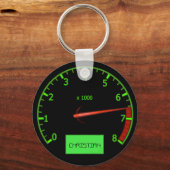 カスタマイズ可能な名前の車の再生キーホルダー キーホルダー (正面)