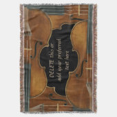 カスタマイズ可能な名前のStradivariのバイオリンの四つ組 スローブランケット (正面縦)