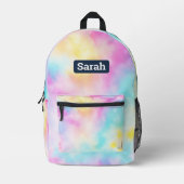 カスタマイズ可能な名前をカスタムするタイダイのバックパック プリントバックパック (正面)