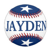 カスタマイズ可能な名前を持つテキサス州州のフラグ 野球ボール (裏面)