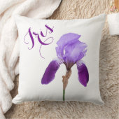 カスタマイズ可能な名前アイリスかわいらしパープルフローラシンプル クッション (ブランケット)